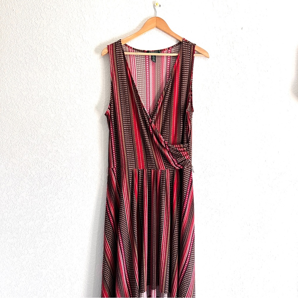 Vintage Lauren Ralph Lauren Faux Wrap Sharkbite Dress Size XL